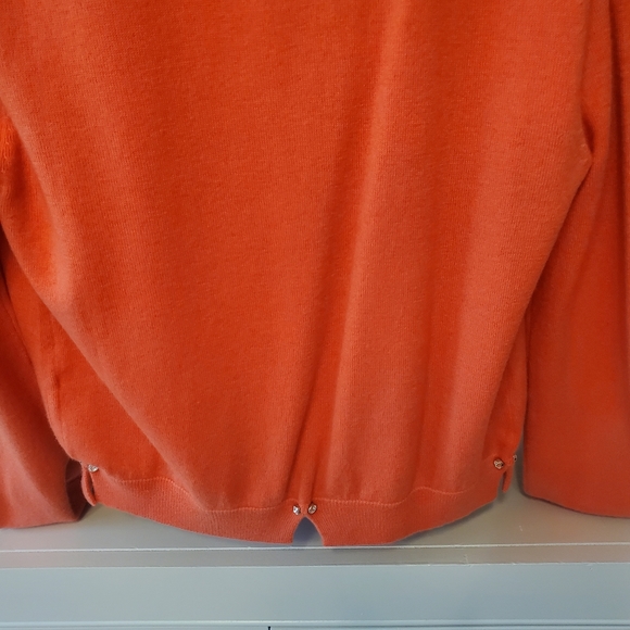 💥💫HOST PICK!💥💫DEAL!Cardigan Cozy Roberta Scarpa orange sexy cardi.size 10 - Picture 5 of 12